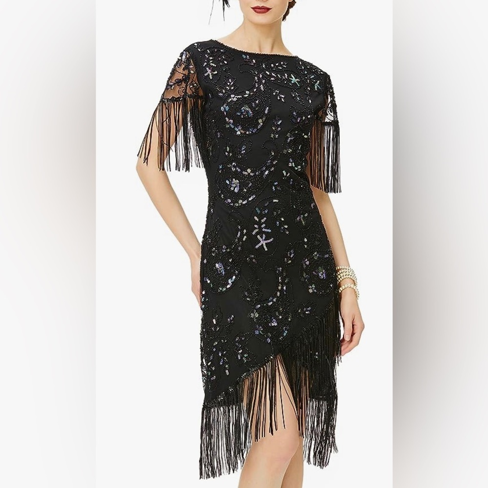 1920s Great Gatsby Flapper Dress XL